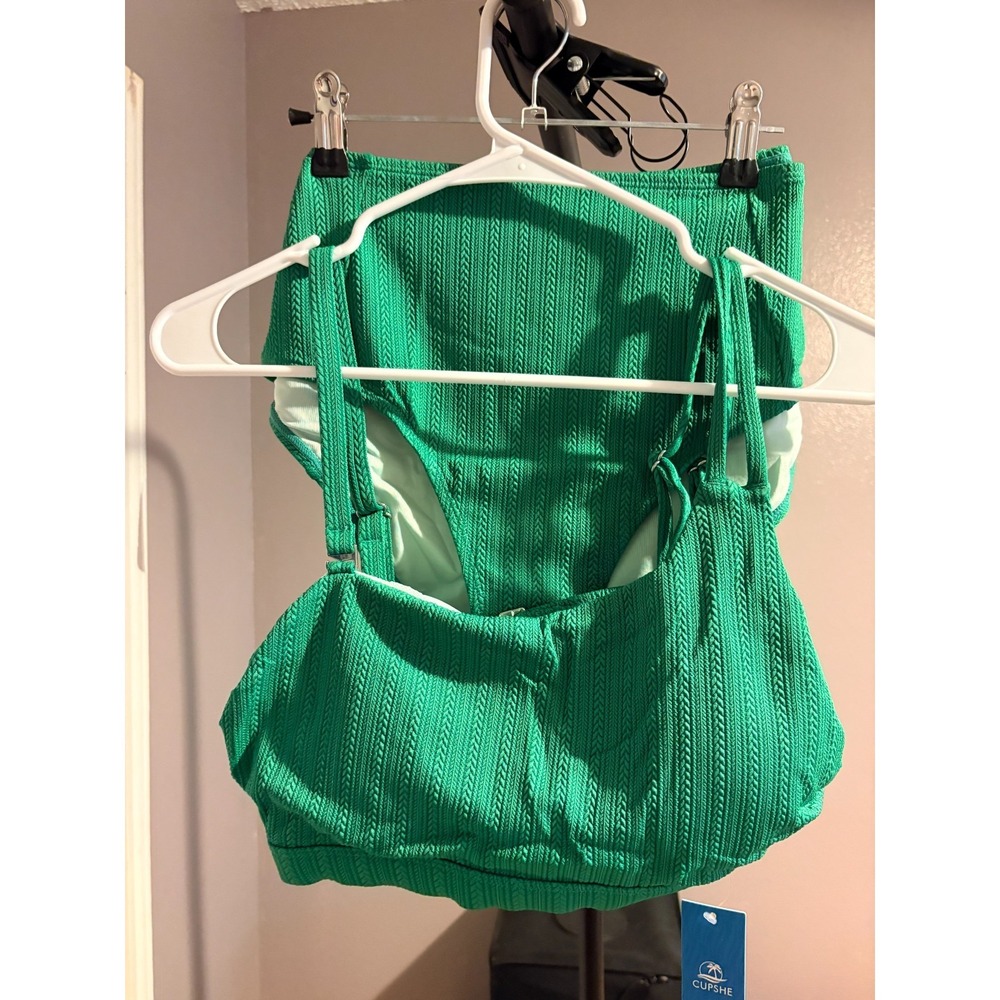 Cupshe‎ Green Textured Knit Bikini Swimsuit Womens Size L DAA12C4F001RR